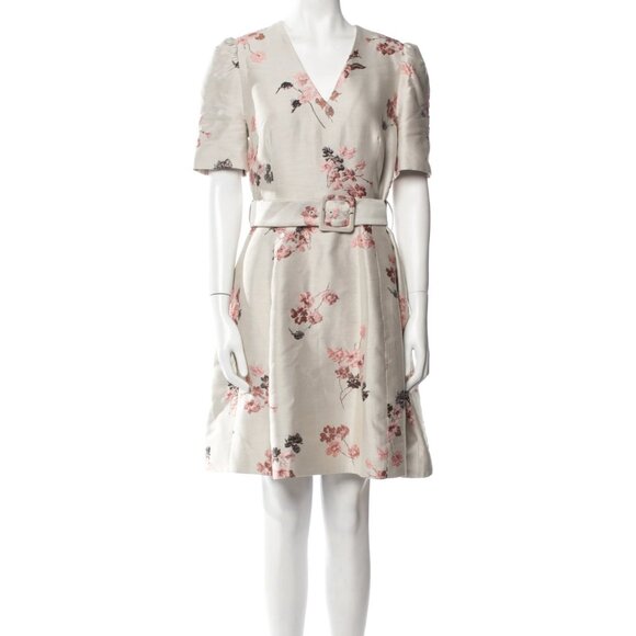 CO Dresses & Skirts - CO Pink Floral Jacquard Dress in Beige, size Medium (Fits size Small)